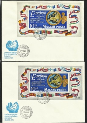 FDC SET--UNGARIA / EUROPA CU BLOCK A+B--1975 foto