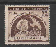 1954 Romania,LP 369-Ziua Internationala a Copilului-MNH foto