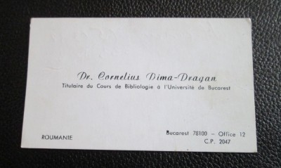 Carte de vizita Dr. CORNELIUS DIMA - DRAGAN foto