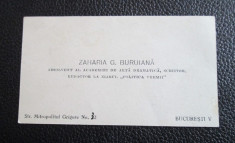 Carte de vizita ZAHARIA G. BURUIANA foto