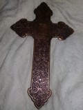 CRUCIFIX tip antic bisericesc,crucifix Preotesc SFINTIT,cruce masiva 27 cm/17 cm