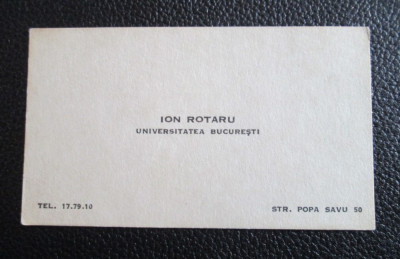 Carte de vizita ION ROTARU foto