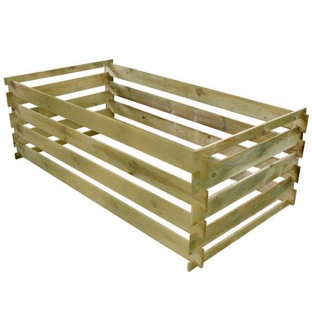 Compostor cu stinghii, lemn de pin tratat, 160 x 80 x 58 cm foto mare Compostor cu stinghii, lemn de pin tratat, 160 x 80 x 58 cm foto mare
