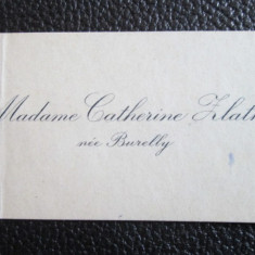 Carte de vizita Madame CATHERINE ZLATKO (nee Burelly)