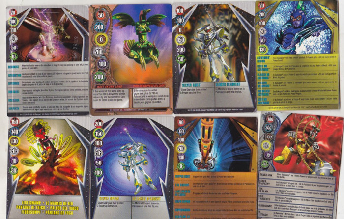 bnk jc Bakugan - set 8 carduri magnetice diferite ( 2011)