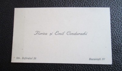 Carte de vizita FLORICA și EMIL CONDURACHI (arheolog) foto