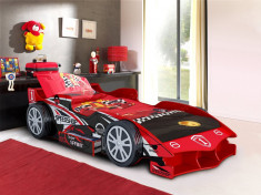 Pat masina F1 OnlyToys Formula 1 rosu roti 3D Speed Car din lemn MDF glossy foto