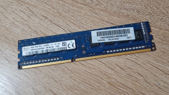 4GB DDR3 Desktop Brand SK Hynix,1x4GB,1600Mhz,PC3-12800,CL11,Single Sided foto mare 4GB DDR3 Desktop Brand SK Hynix,1x4GB,1600Mhz,PC3-12800,CL11,Single Sided foto mare