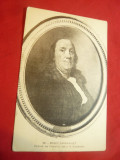 Ilustrata- B.Franklin -interbelica- Portret de Duplessis, Necirculata, Printata