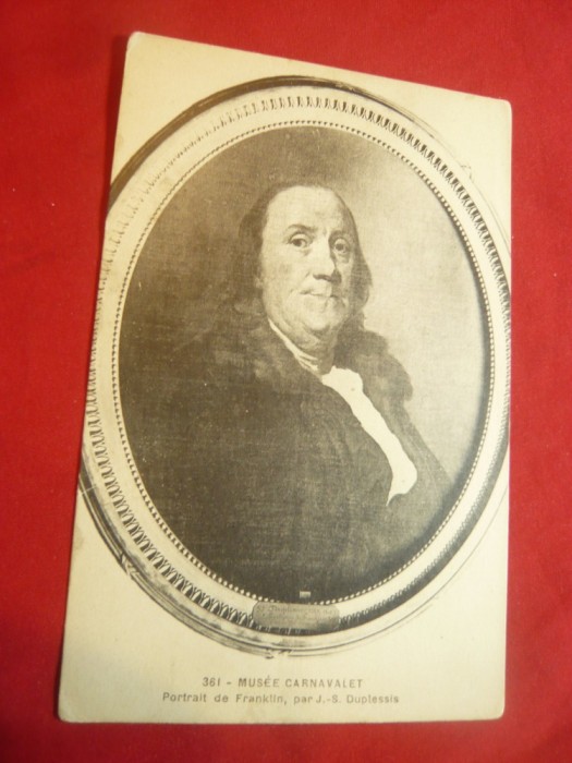 Ilustrata- B.Franklin -interbelica- Portret de Duplessis