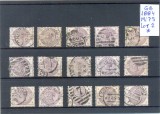 140-GB-Anglia 1884=Lot nr 2 de 15 timbre stampilate Mi 75 conform scan