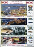 !!! FANTASY NOTES : ST. PIERRE ET MIQUELON , LOT COMPLET (4 BUC) 2018 - UNC