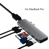 Adaptor HUB Dual USB 3.1 Type-C la HDMI SD/TF,USB 3.0,USB Type C for MacBook Pro