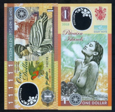 !!! PITCAIRN ISLANDS = FANTASY NOTE = 1 DOLAR 2018 - UNC / POLIMER foto