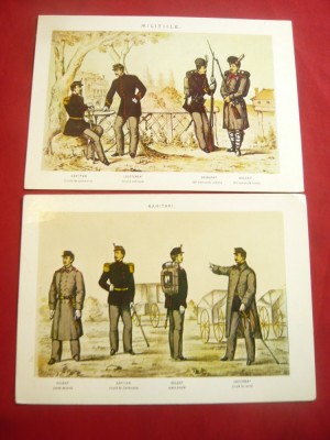2 Ilustrate- Uniforme Militare Romanesti Militii si Sanitari- Ed.Meridiane Sibiu foto