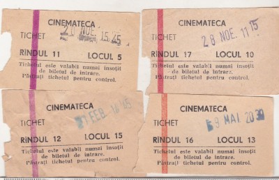 bnk div Tichet Cinemateca - lot 4 bucati foto