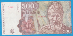 (6) BANCNOTA ROMANIA - 500 LEI 1991 (APRILIE), PORTRET BRANCUSI, STARE BUNA foto