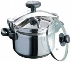 Oala sub presiune inox 8.5l + 1 capac sticla Cook Home foto