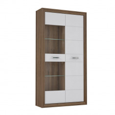 Vitrina din MDF &amp;quot;Medium Myria&amp;quot; Oak / White, l103xA34,5xH197,3 cm foto