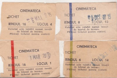 bnk div Tichet Cinemateca - lot 4 bucati foto