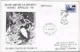 Bnk fil Plic ocazional Apollo 10 - 30 ani de la zbor 1999 - circulat, Romania de la 1950, Spatiu