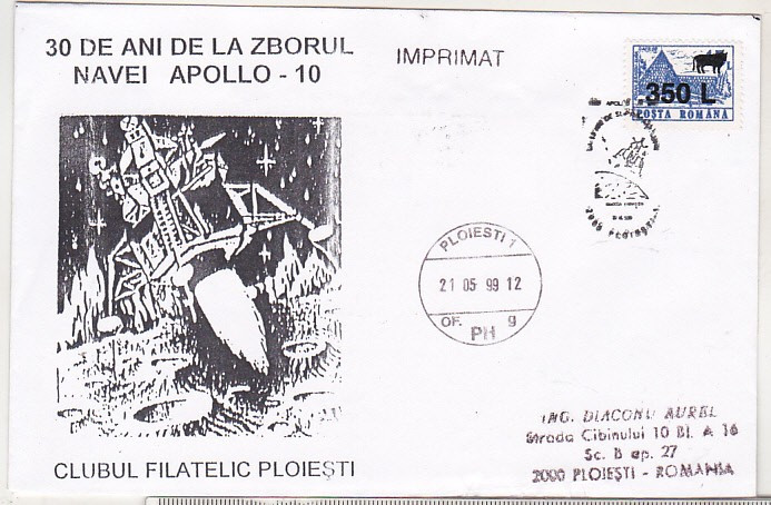 bnk fil Plic ocazional Apollo 10 - 30 ani de la zbor 1999 - circulat