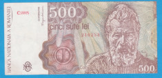 (1) BANCNOTA ROMANIA - 500 LEI 1991 (APRILIE), PORTRET BRANCUSI, STARE BUNA foto