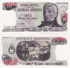 ARGENTINA 10 pesos ND (1983-84) P-313 UNC!!! foto