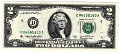 SUA 2 DOLARI TWO DOLLARS 2003 seria D Declaratia de Independenta 1776 UNC 1 buc. foto