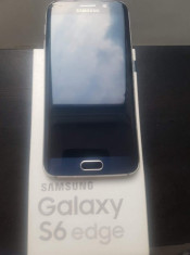 Samsung Galaxy S6 Edge black sapphire cu sticla fata sparta foto