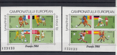 ROMANIA 1984 LP 1103 TURNEUL FINAL CAMPIONAT EUROPEAN DE FOTBAL BLOCURI MNH foto