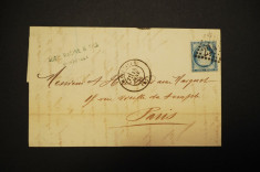 Scrisoare din Franta - 1875 (dantelat 25c) foto