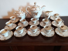 Serviciu cafea 12 persoane portelan Limoges semnat Louis Lourioux foto