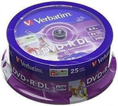 Mediu optic Verbatim BLANK DVD+R DL 8X 8.5GB 25 bucati foto