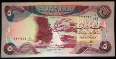 Bancnota 5 Dinari - IRAK, anul 1981 *cod 108 = UNC foto