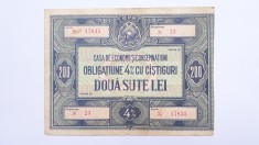 200 lei Obligatiune CEC RPR / seria 17835 foto