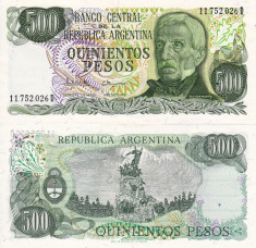 ARGENTINA 500 pesos ND 1977-82 P-303c UNC!!! foto