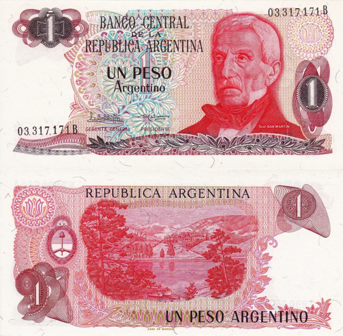 ARGENTINA 1 peso ND (1983-84) P-311 UNC!!!