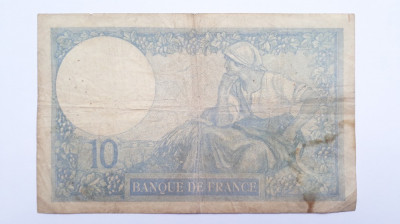 10 Francs 1926 Franta bancnota franci francezi vechi foto