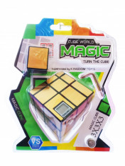 Cub Rubik 3x3x3 Incorporat cu Timer start Gold + Cadou Spinner cu luminite foto