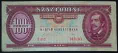 Bancnota 100 Forinti - UNGARIA COMUNISTA, anul 1989 *cod 729 foto
