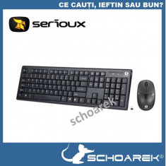 Kit tastatura + mouse Wireless Serioux Noblesse 9600, fara fir foto