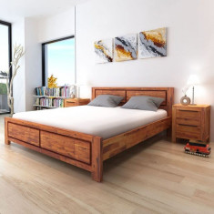 Cadru de pat din lemn masiv de acacia 180 x 200 cm, maro foto