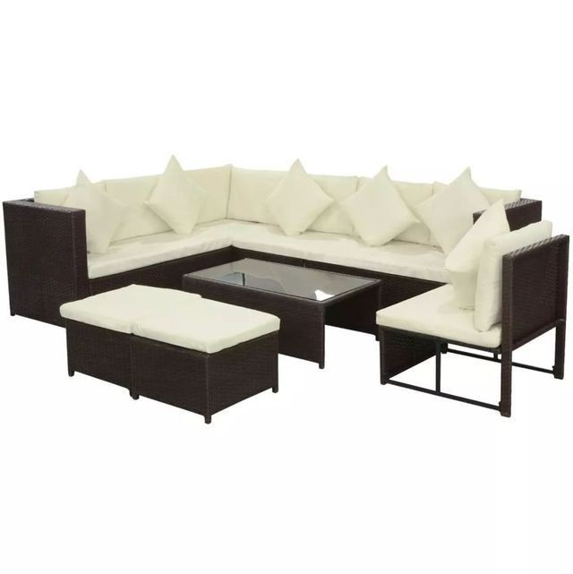 Set mobilier de grădină, 29 piese, poliratan, maro foto mare Set mobilier de grădină, 29 piese, poliratan, maro foto mare