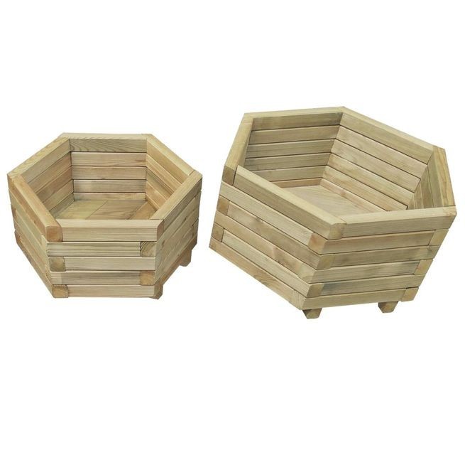 Jardinieră grădină, 2 buc., lemn de pin tratat foto mare Jardinieră grădină, 2 buc., lemn de pin tratat foto mare