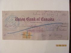 CY - Cec vechi si frumos 1921 Union Bank of Canada foto