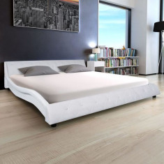 Cadru de pat din piele artificiala 180 x 200 cm, alb foto