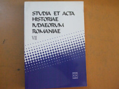 Studii acte istoria iudeilor in Romania vol VII studia acta iudaeorum Romaniae foto