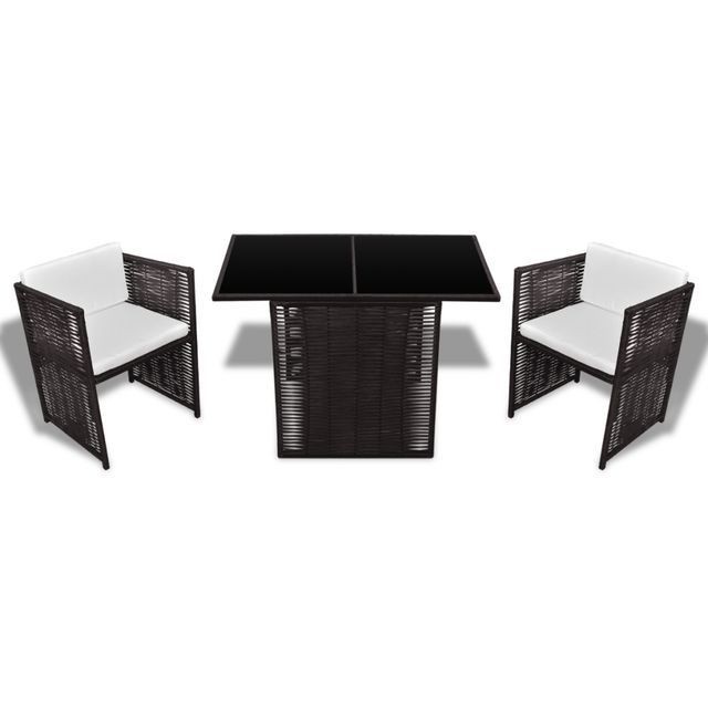 Set mobilier de exterior 7 piese, poliratan, maro foto mare Set mobilier de exterior 7 piese, poliratan, maro foto mare