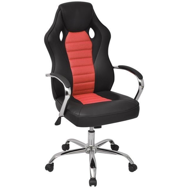 Scaun de birou design racing din piele artificialâ, Roșu foto mare Scaun de birou design racing din piele artificialâ, Roșu foto mare